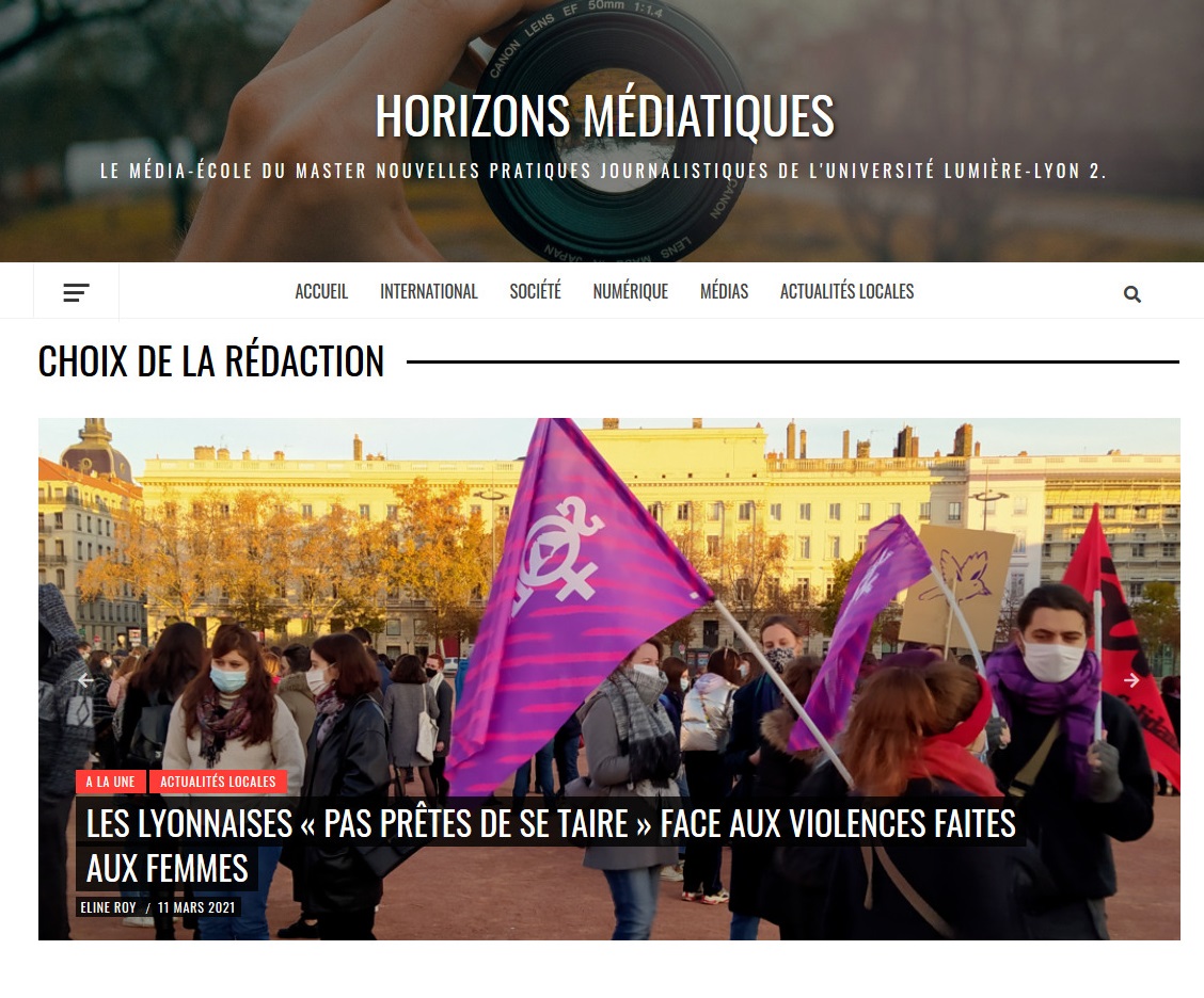 Capture d'écran du site Horizons Médiatiques