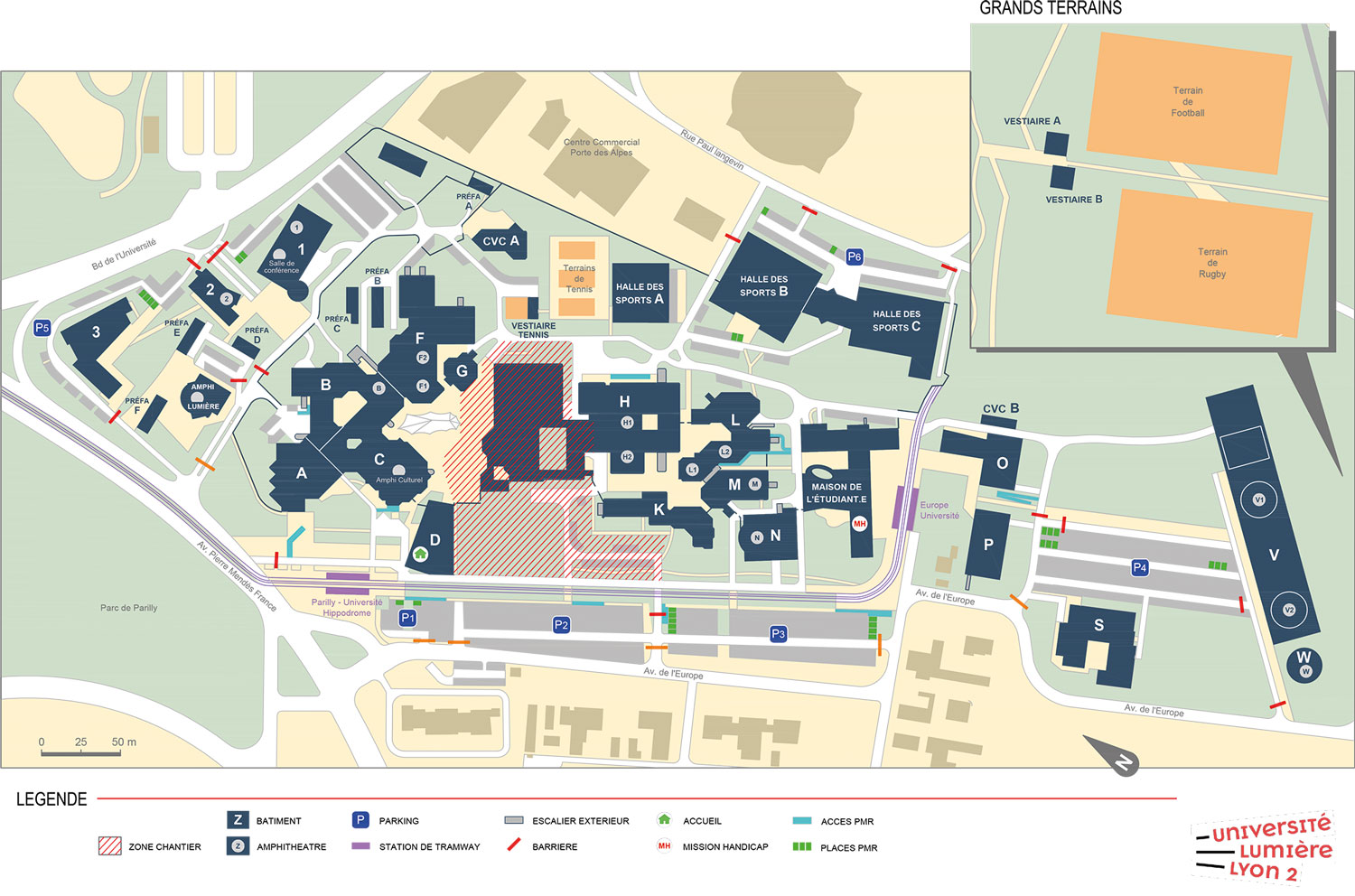 Plan du Campus Porte des Alpes